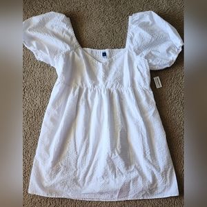 NWT XL Old Navy White Spring dress with Pockets